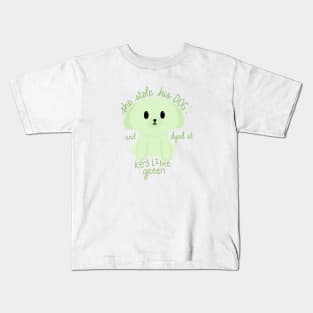 Key Lime Green Dog Kids T-Shirt